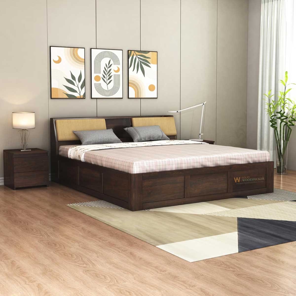 Luxury Upholstered Storage Cot