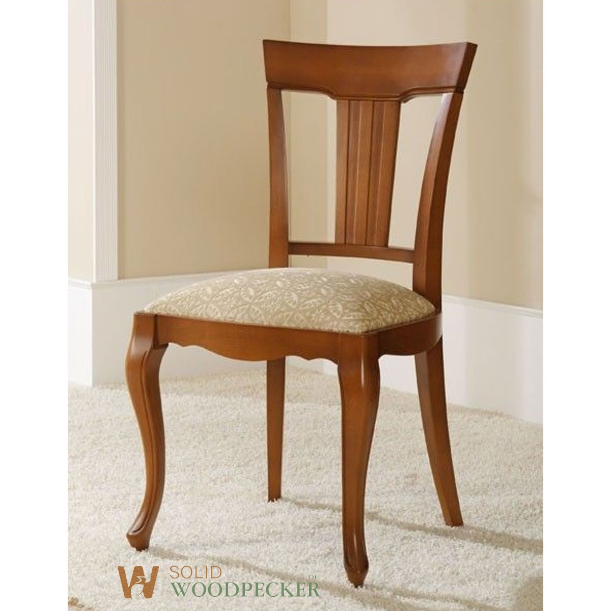 Elegant Teak Upholstered Chair