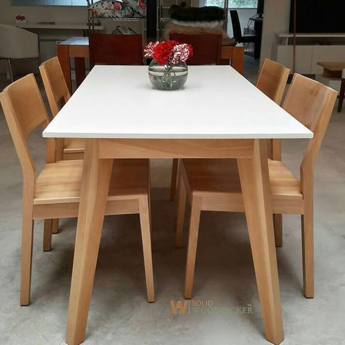 Scandi-Style White Top Dining Set